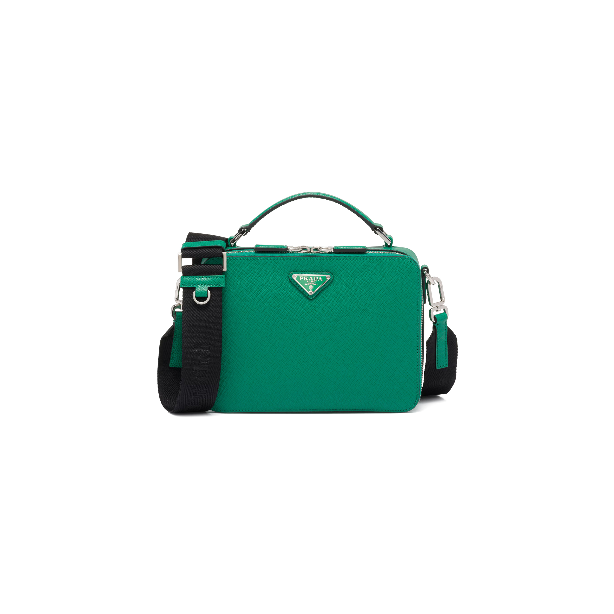 PRADA BRIQUE SAFFIANO LEATHER BAG IN GREEN 2VH173 (19*11.5*3.5cm) 580